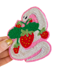 Strawberry Snake Silver - Chainstitch Patch