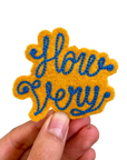 Custom Phrase Patch - Blue on Yellow
