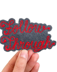 Custom Phrase Patch - Red on Grey