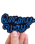 Custom Phrase Patch - Blue on Black