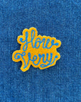 Custom Phrase Patch - Blue on Yellow