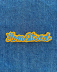Custom Word Patch - Blue on Yellow