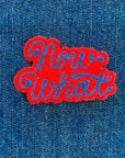 Custom Phrase Patch - Blue on Red