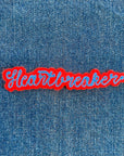 Custom Word Patch - Blue on Red