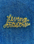 Custom Phrase Patch - Gold on Grey