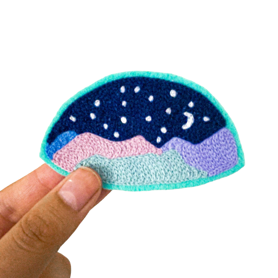 Storybook Mountainscape - Chainstitch Patch