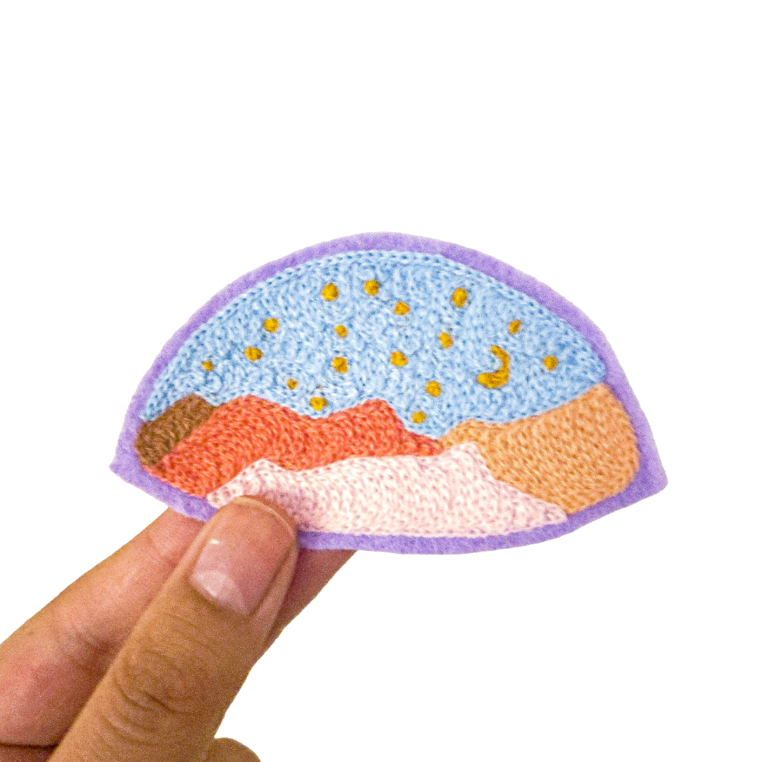 Storybook Mountainscape - Chainstitch Patch