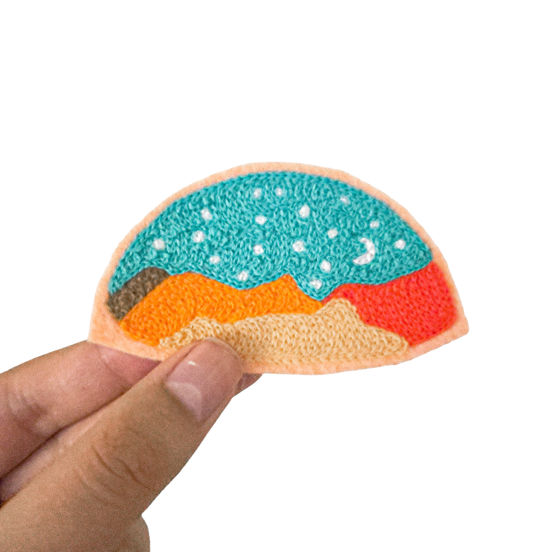 Storybook Mountainscape - Chainstitch Patch