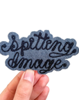 Custom Phrase Patch - Black on Grey
