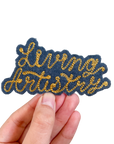 Custom Phrase Patch - Gold on Grey