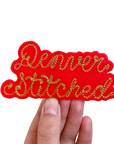 Custom Phrase Patch - Gold on Red