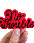 Custom Phrase Patch - Black on Red