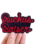 Custom Phrase Patch - Red on Black