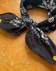 Bandana - Black - Gold Hearts